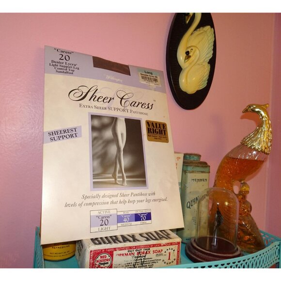 Vintage Worthington Sheer Caress Grey Extra Sheer Support Pantihose size long - Picture 3 of 6